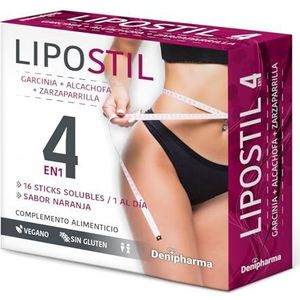 Lipostijl – 16 sticks – geschikt voor buik, heupen, benen, rug en armen – 4-in-1 resultaten in 16 dagen – 1 verpakking per dag