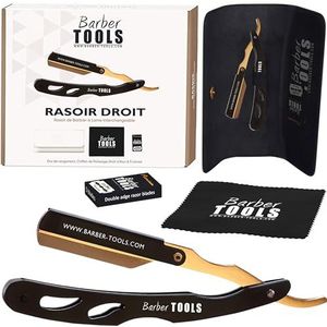 Baardscheermes / scheermes / scheermes / scheermes / scheermes / scheermes met verwisselbaar mes + 5 dubbele messen + aluin-pen + polijstdoek + etui