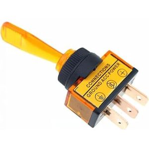 Automotive Tuimelschakelaar, 3-pins aan-uit met lamp, DC 12 V, 20 A, 5 stuks, oranje