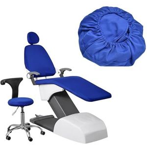 SAYEYBU 4Pcs/Set Protective Full Dental Chair Cover, Dental PU Leather Unit Dental Chair Seat Cover Chair Cover Elastic Waterproof Protective Case Protector,Dark blue,not waterproof