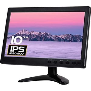 10.1 inch CCTV HDMI-monitoren IPS Display 1280 * 800 LCD-kleurenscherm met AV/VGA/BNC/HDMI-ingang Ingebouwde luidspreker voor Raspberry Pi, Home Security CCTV PC-weergave door Wholev