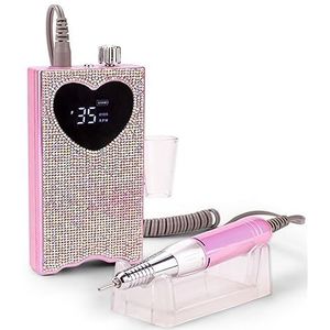 Elektrische nagelvijl, Hartvormige elektrische nagelboor, 35000 RPM nagelsfrees, draadloze pedicureslijper, oplaadbare nagelboormachine voor zowel natuurlijke als kunstnagels