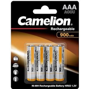 Camelion 17009403 accu (NiMH, R03, Micro, AAA, 900 mAh, verpakking van 4 stuks)