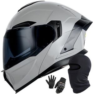 Systeemhelm Integraalhelm Motorhelm Met Dubbel Vizier Systeemhelm Integraalhelm Fietshelm DOT/ECE Goedgekeurde Integraalhelm Voor Motorraces G,XXL/63-64CM
