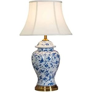 Nachtkastje Lampje Keramische Tafellampen Chinese Slaapkamer Nachtkastje Nachtkastje Lamp Leuke Bureaulamp (Size : Push Button Switch)