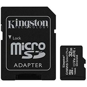 Kingston Technology 32GB micSDHC Canvas Select Plus 100R A1 C10 dubbel pakket + enkele ADP