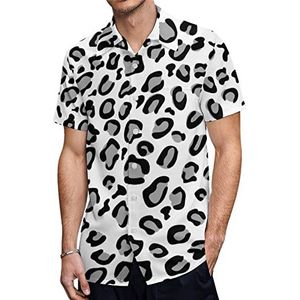Luipaard Print Heren Hawaiiaanse Shirts Korte Mouw Casual Shirt Button Down Vakantie Strand Shirts 2XL