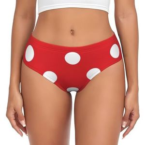 BKTRAVERPT Schattige schattige polka dot damesslips No Show - zacht, ademend, comfortabel laagbouw slipje voor dames, 3d Gedrukt Patroon, L