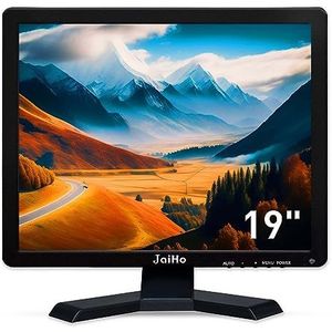 JaiHo PC-monitor 19 inch 4:3 monitor 1280 x 1024 kleur LCD-scherm, HD pc-monitor met HDMI/VGA/AV/BNC/USB voor PC Raspberry Pi Xbox-computer, twee luidsprekers, VESA