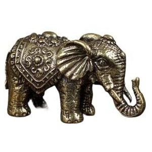 Messing beeldje, geluk Feng Shui beeldje, Miniatuur koperen beeldjes, massief koperen geluk olifant kleine ornamenten messing zegen olifanten miniatuur beeldje dier standbeeld ambachtelijke decor