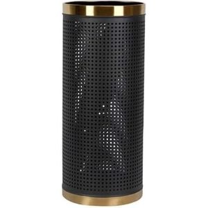 Paraplustandaard Parapluhouder Roestvrijstalen paraplustandaard Ronde parapluhouder Opbergruimte Paraplu-emmer voor wandelstok Familiehotel Kantoor Paraplustandaard voor gang,Gold+black