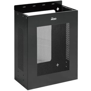 Tecmojo 2U verticale wandgemonteerde rackkast, laag profiel, wandmonteerbare serverrekken, zwart