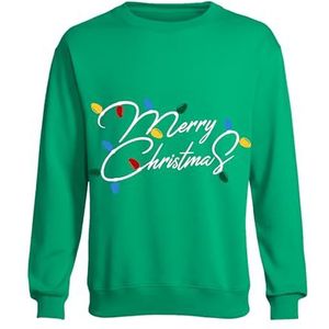 TMK Kersttrui model eland unisex voor dames heren jongens en kinderen warm zacht (cod.8088), Groen katoenen opschrift, 4 anni