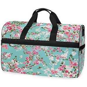 Lente Roze Bloemenbloesem Sport Zwemmen Gym Tas met Schoenen Compartiment Weekender Duffel Reistassen Handtas voor Vrouwen Meisjes Mannen