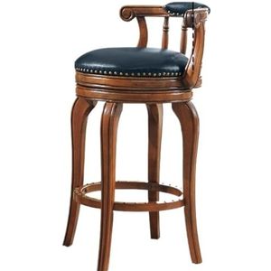 Barkrukken Barstoelen, Hoogte Kruk Stoelen Massief Houten Barkruk Lederen Tegenkrukken Hoge Krukken Draaibare Barstoel Keukenstoelen(B,61CM)