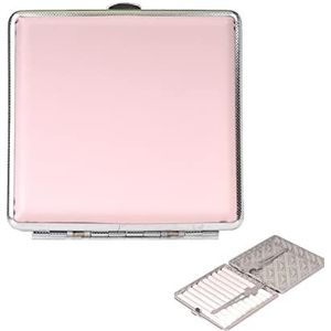 Sigaret gevallen voor vrouwen - roze PU lederen sigaret geval slank houdt 20 sigaret Lady sigaret houder doos met metalen clip