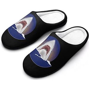 Grote Witte Haai Katoenen Slippers Voor Vrouwen Warme Anti-Slip Rubber Zool Huisschoenen Voor Indoor Hotel 11-12 (42-43)