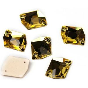 3265 Cosmic Flat Back Naai Kristallen Stenen Naaien Glas Strass DIY Losse Strass Voor Jurk-Licht Topaz-16x20mm 9 Stuks