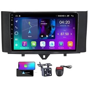 Android 13 QLED Autoradio voor Mercedes Benz Smart Fortwo 2010-2015 - Ingebouwde DSP/Carplay/Android Auto - Camera + DVR - 9 inch 2 Din - Stuurbediening - FM RDS DAB Radio - BT 5.0(NF-1)