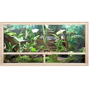 ECOZONE Houten terrarium met zijventilatie, 120 x 60 x 60 cm, houten terrarium van OSB-platen, terraria voor exotische dieren zoals slangen, reptielen en amfibieën