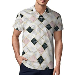 Marmer Luxe Geometrisch Patroon Mannen Golf Polo-Shirt Zomer Korte Mouw T-Shirt Casual Sneldrogende Tees S