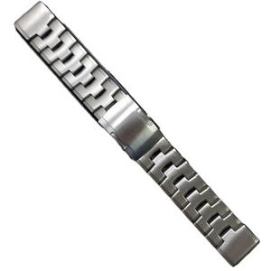 Snelle fit titaniumlegering + roestvrijstalen horlogeband Compatible With Garmin Fenix ​​6 6x Pro 5 5x plus riemband MARQ/Enduro riem armband (Color : Silver, Size : For Fenix 6 Pro)
