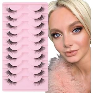 Valse wimpers met transparante band HalEye Wispy Corner Washes Herbruikbare 3/4 transparante nepwimpers