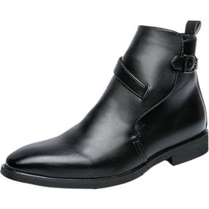 Men's Chelsea Boots Ankle Cowboy Boots For Men Dress Casual Shoes Working Elastic Slip On Men's Boots (Color : Black, Size : EU 42)