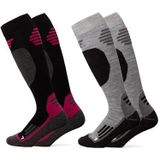 Occulto - Toni - Skisokken - Grijs Roze - 2 Pack