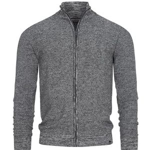 Indicode Heren INWestmoon Cardigan | Gebreid vest met opstaande kraag Charcoal Mix M