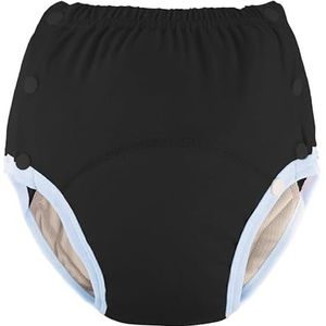 Katoenen Incontinentiebroek - Zwart - Wasbaar - Ademend - Verstelbaar - Lekvrij Ondergoed voor Ouderen
