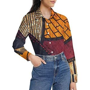 Warm En Warm Afrikaanse Wax Print Vrouwen Shirt Lange Mouw Button Down Blouse Casual Werk Shirts Tops XL