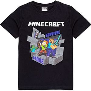 Minecraft T-shirt Jongens Sprites Gamer Geschenken Zwart Korte Mouw Top 14-15 jaar