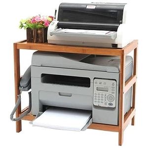 Tafel voor Printer Printerkastje 2-laags Bamboe Printerstandaard Bureau-organizers Met Opbergplank Voor Printerboeken Werkruimte-organizers Voor Thuiskantoor Printertafel Printerstandaard