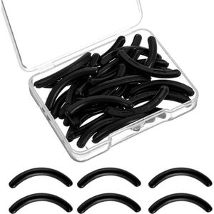 30 stuks wimperkruller navulpads compatibel met Shiseido, wimpers krultangvullingen, siliconen rubber universele wimperkruller navulpads met doorzichtige opbergdoos (zwart)