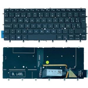 Amerikaans Spaans laptoptoetsenbord met achtergrondverlichting voor XPS13 9305 13-9370 13-9380 P82G 0RMCR1(SP Black)
