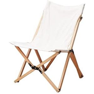 Campingstoel Camping, Massief Houten Camping Stoel Klapstoel Enkele Bank Draagbare Outdoor Strand Sport Stoel Klapstoel Wandelen(White)