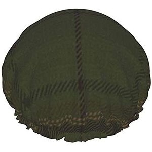 Badmuts groen bruin tartan plaid traditionele Schotse achtergrond schoonheid mode douchekapjes waterdichte herbruikbare elastische badhoed