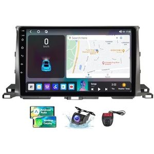 Android 13 10 Inch 2 Din QLED Autoradio Voor Toyota Highlander 3 2013-2018 - Camera DVR - Steun Carplay Android Auto DSP Stuurwiel FM RDS DAB WIFI 4G Bluetooth 5.0 Split-Screen(NF-3)