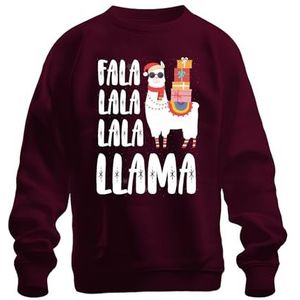 Fala Lala Lala Llama - Kerstmis Kerstmis unisex kersttrui, bordeaux, L