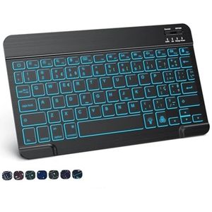 Hebreeuws/Russisch/Spaans/Portugees/Koreaans RGB Backlight Bluetooth Toetsenbord Fit Fit Fit Fit for IOS Android Windows iPad Samsung Tablet Laptop(Only PO keyboard)