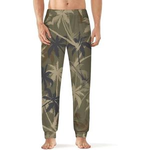 Palm Tree Camouflage heren pyjama broek zachte lange pyjama broek elastische nachtkleding broek 3XL