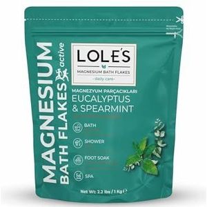 LOLE'S Magnesium Epsom Badvlokken Eucalyptus & Spearmunt, 1KG