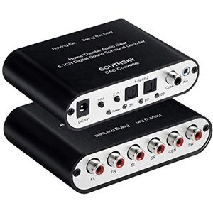 SOUTHSKY 5.1 digitale geluid surround converter, optisch, coaxiale, 3,5 mm tot 5,1CH analoog, 6RCA uitgang, ondersteuning Dolby Digital AC3, DTS, AV versterker, PS2, PS4, HDTV, Xbox