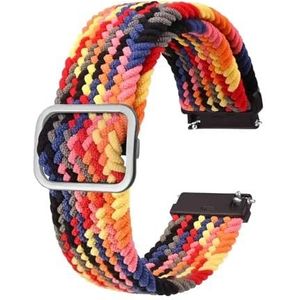 Jeniko Mannen Nylon Horlogebanden Verstelbare Gevlochten Loop Bandjes 18mm 19mm 20mm 22mm Horlogeband Quick Release Sport Horlogeband (Color : Rainbow-A, Size : 19mm)