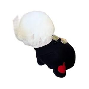 Pluche liefdesweater huisdierkleding puppy kat hond kat kleine hond teddybeer yorkshire verdikte warme kleding (Color : Black, Size : XL)