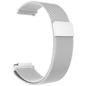 18mm 20mm 22mm metalen band geschikt for Garmin Vivoactive 3 4 4s band horloge geschikt for Venu 2 2s 3s SQ Forerunner 645 armband Milanese lus (Color : Silver, Size : 20mm)