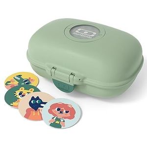 monbento - Snackbox voor kinderen MB Gram Forest - Snackbox voor jongens en meisjes - Ideaal voor lunches of snacks op school/park - BPA-vrij - voedselveilig - groen