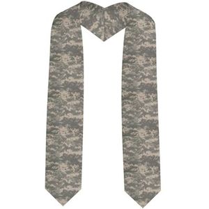 FRGMNT Leger digitale camouflageprint klasse van 2024 afstuderen gestolen sjerp, unisex 72 inch lange sjaal voor academische aanvang, Scherpe hoek, Eén maat