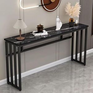 Smalle consoletafel met opbergruimte, lange bank achter de bank, haltafels for entree, hal(Black 2,80cm)